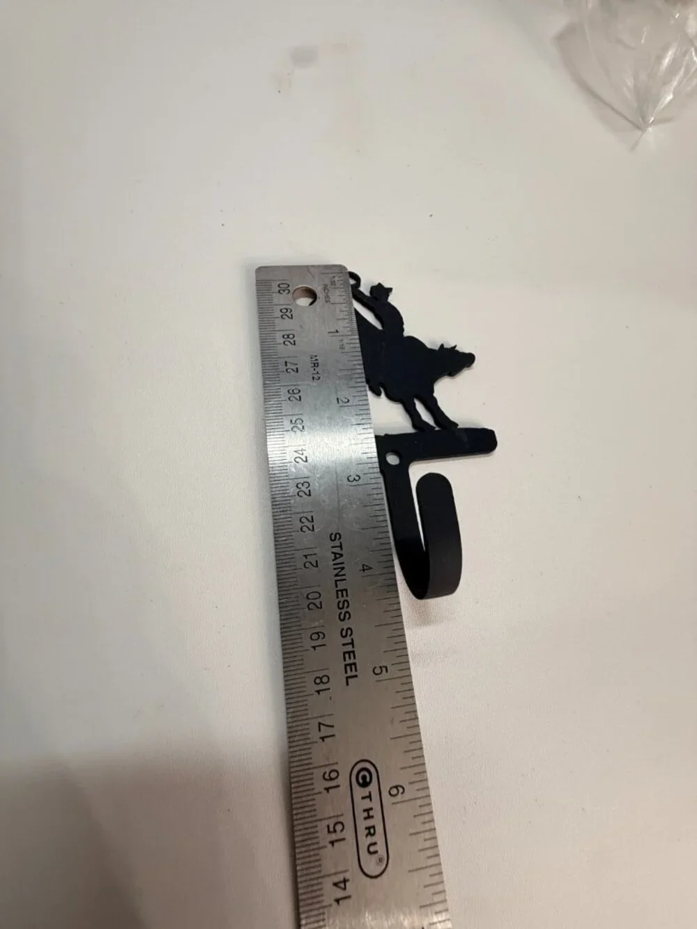 Wrought Iron Rodeo Bull Rider Wall Hook Small 3.5